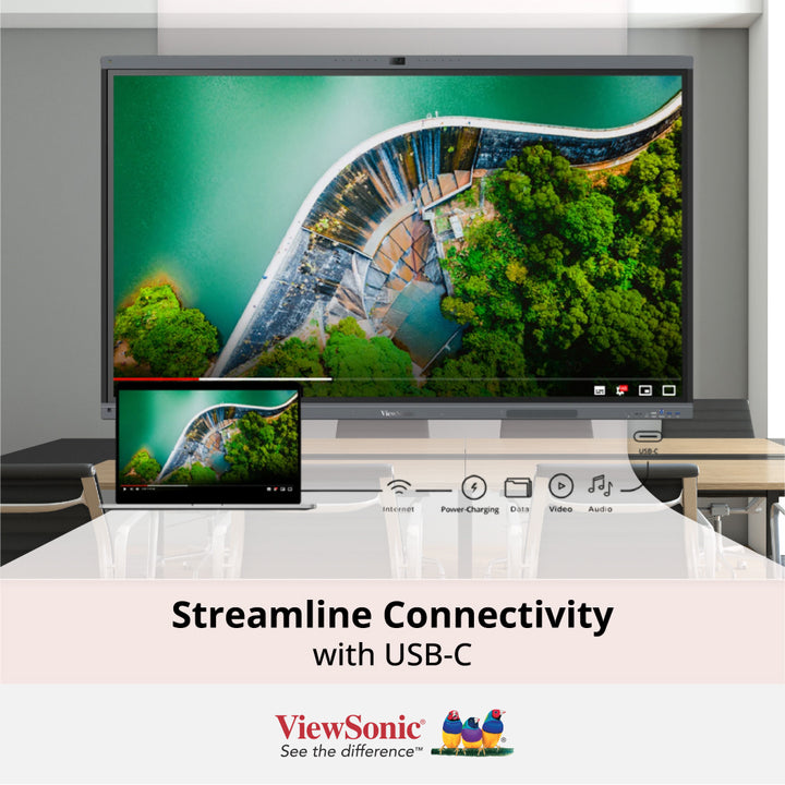 ViewSonic 86" ViewBoard® IN8621C-1C Enterprise Device Licensing Agreement (EDLA) Certified 4K Interactive Display