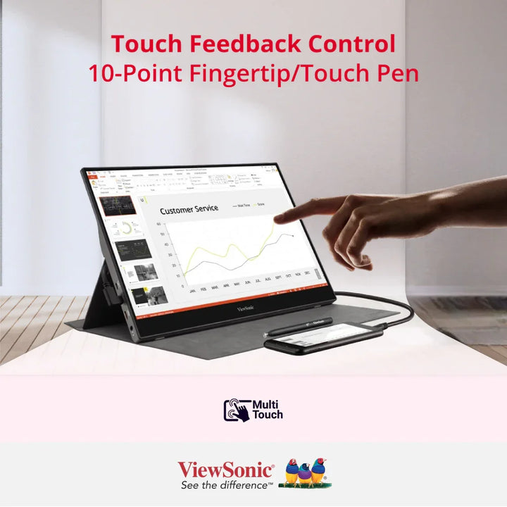 ViewSonic TD1655 16" Touch Portable Monitor 1920 x 1080 USB-C Mini HDMI - ViewSonic Store