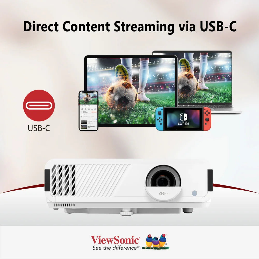 ViewSonic PX749-4K 4,000 ANSI Lumens 4.2ms 240Hz USB-C 4K Home Projector Designed for Xbox - ViewSonic Store