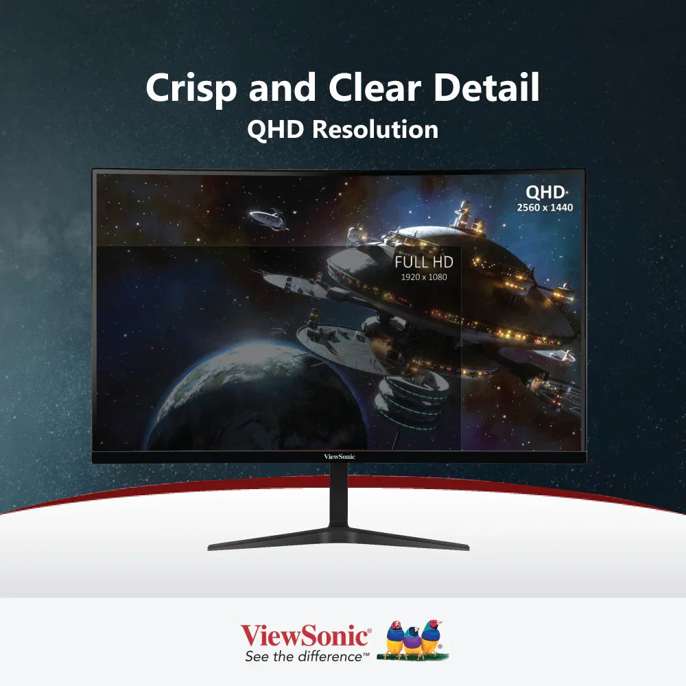 ViewSonic VX2718-2KPC-MHD 27” 165Hz QHD Curved Gaming Monitor - 2560 x 1440 - ViewSonic Store
