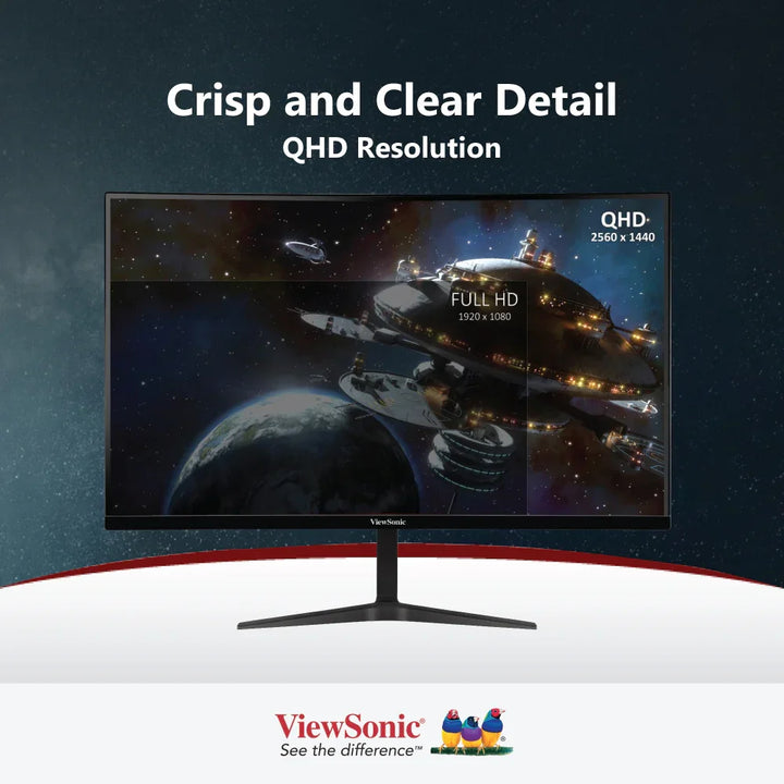 ViewSonic VX2718-2KPC-MHD 27” 165Hz QHD Curved Gaming Monitor - 2560 x 1440 - ViewSonic Store