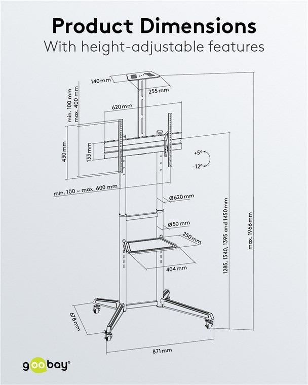 GOOBAY TV Presentation Stand Pro L (37-70 Inch)