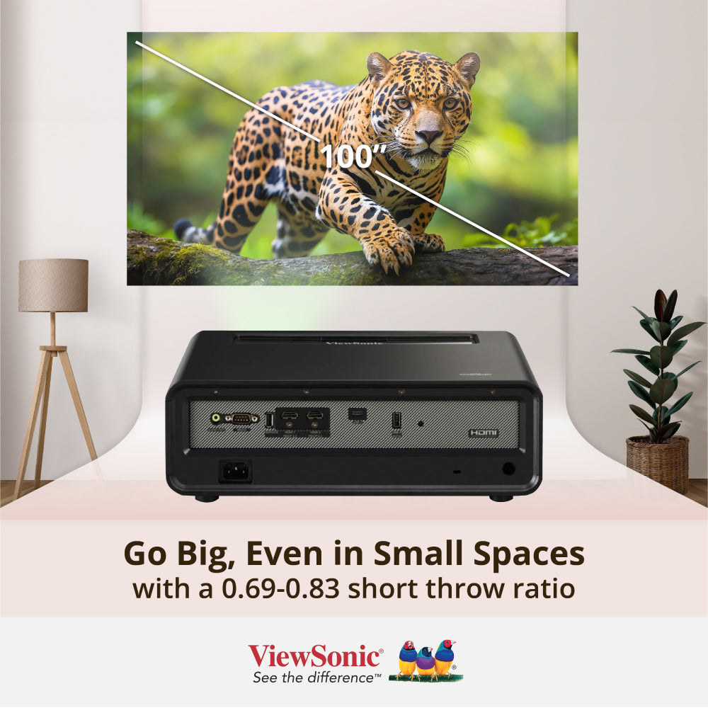ViewSonic X2-4K Pro 4K HDR Short Throw Smart LED Home Projector with Built-in Google TV