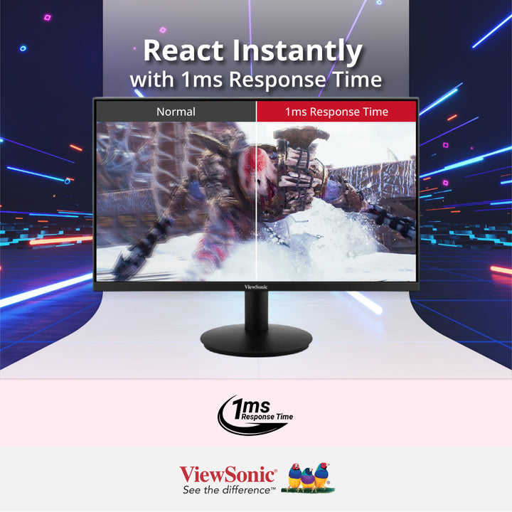 ViewSonic VA24G1-H 24" Full HD 144Hz Monitor with Fast 1ms Response Time