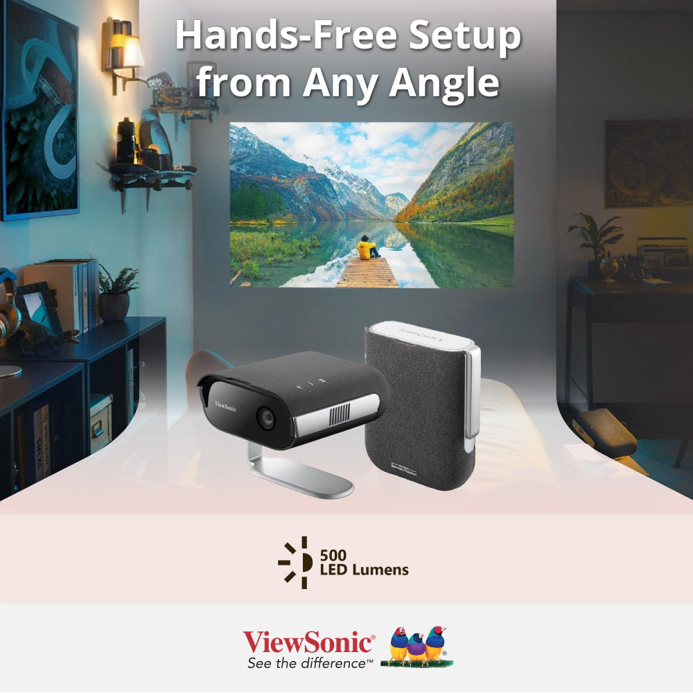 ViewSonic M1 Max 1080p Smart LED Portable Projector with Built-in Google TV