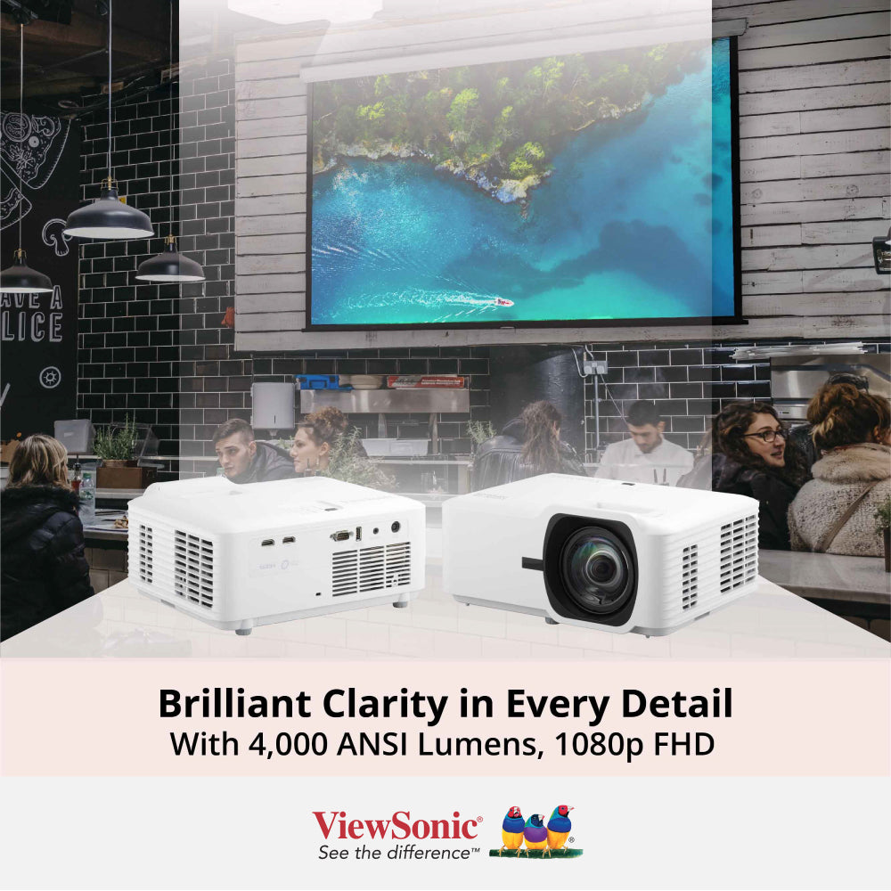 ViewSonic LSD400HD-ST 4,000 ANSI Lumens 1080p Short Throw Laser Installation Projector