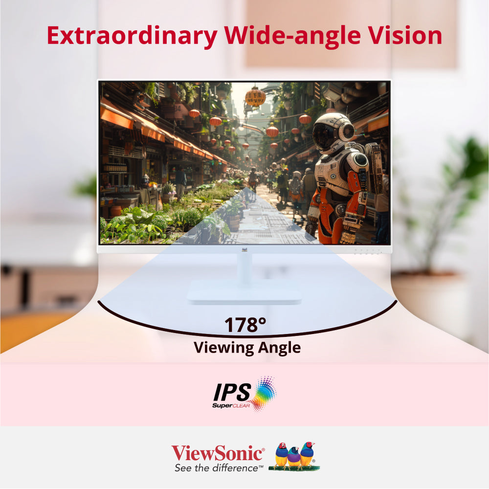 ViewSonic VA2732-MH-W 27” Full HD Monitor with Built-in speakers