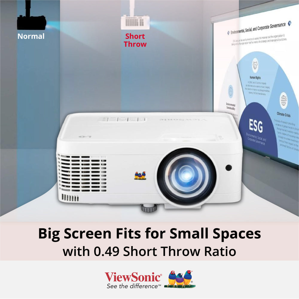 ViewSonic LSD300W-ST 3,300 ANSI Lumens WXGA Short Throw LED Projector