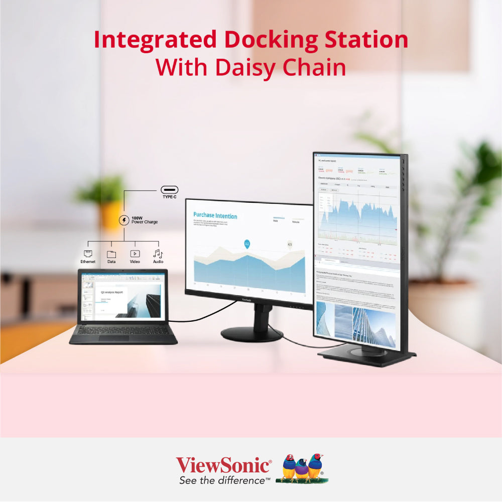 ViewSonic VG2709U-2K 27” QHD 100Hz USB-C Docking Monitor with Dual Speakers and Daisy Chain - ViewSonic Store