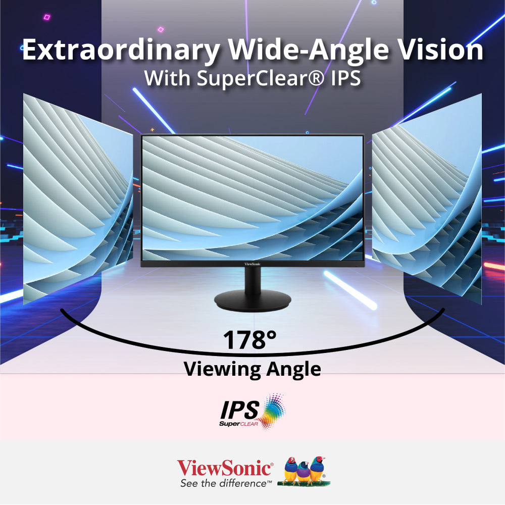 ViewSonic VA24G1-H 24" Full HD 144Hz Monitor with Fast 1ms Response Time