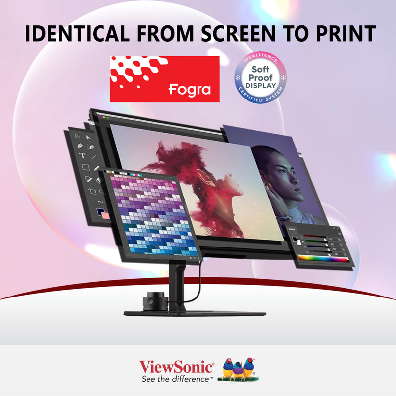 ViewSonic VP2786-4K 27" UHD Fogra & G7 Validated Photo Editing & Printout Monitor with integrated calibrator, Adobe rgb, 10 bit Color & ColorPro Sense