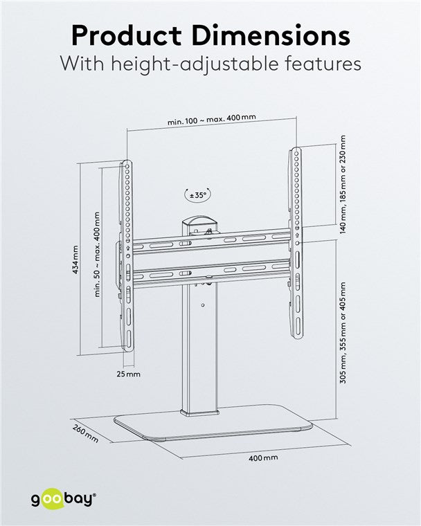 GOOBAY Tabletop TV Stand Basic Fix (32 - 55 inch)