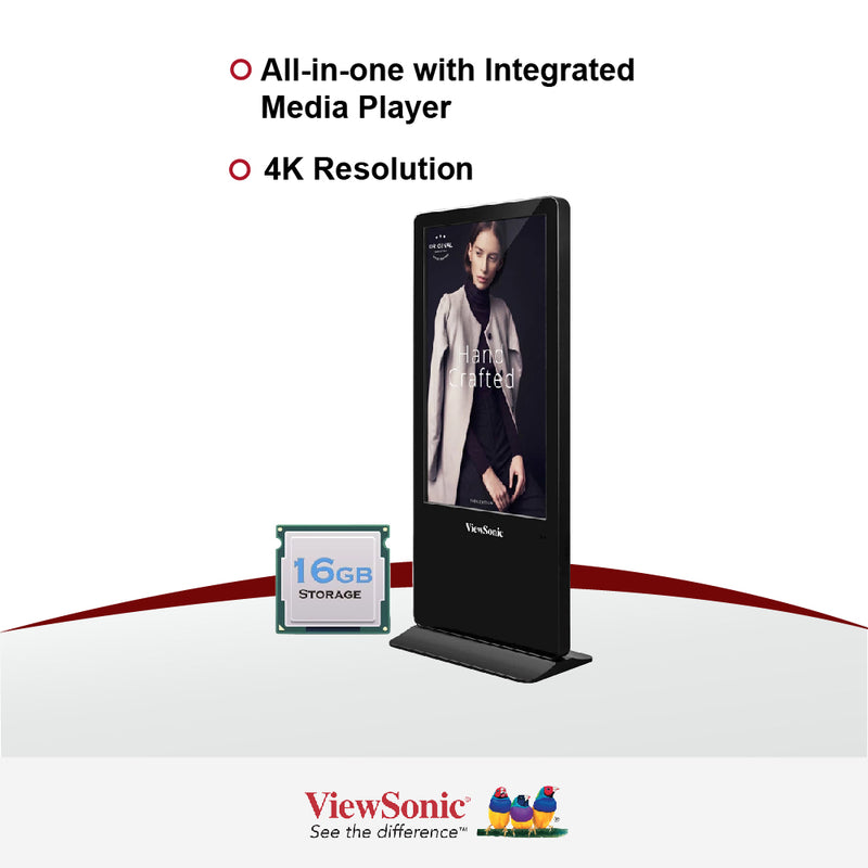 [PRE-ORDER] Viewsonic 55" All-in-One Digital ePoster - 3840 x 2160 Resolution, 400 cd/m2 Brightness, 16/7
