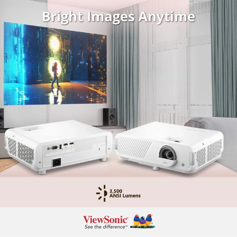 ViewSonic LX720-4K 3,500 ANSI Lumens 4K Smart Laser Home Projector