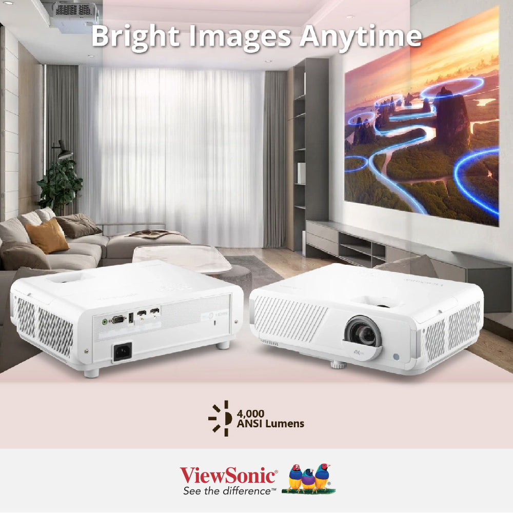 ViewSonic LX750-4K 4,000 ANSI Lumens 4K Smart Laser Home Projector