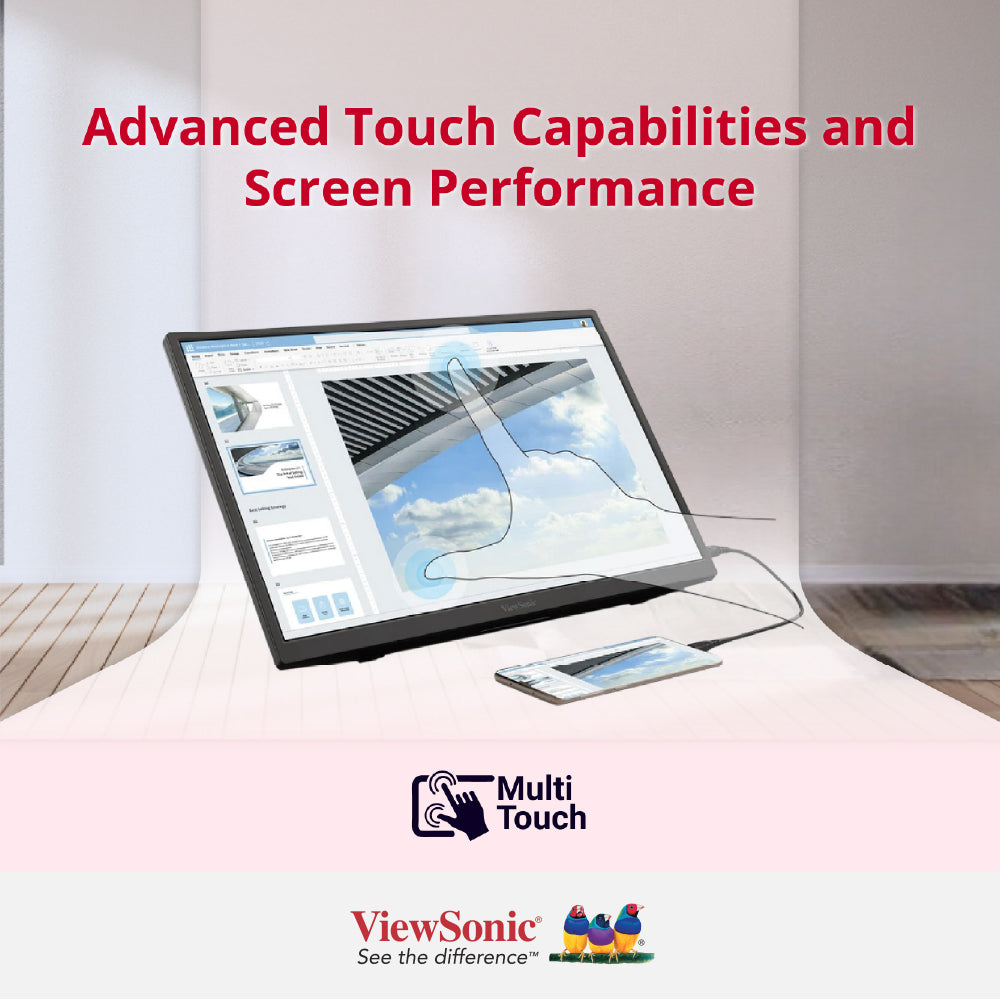 ViewSonic TD1617A-2K 16” WQXGA 165Hz Multi-Touch Portable Monitor with USB-C