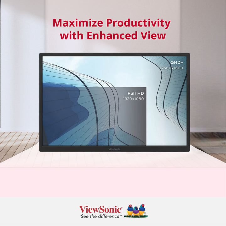 ViewSonic TD1617A-2K 16” WQXGA 165Hz Multi-Touch Portable Monitor with USB-C