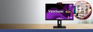 ViewSonic Store Singapore - 24" (VG2440V) Video Conferencing Monitor with built-in webcam and ergonomics with USB-C, and pan-tilt-rotate for maximum comfort and ease of use - Buy now