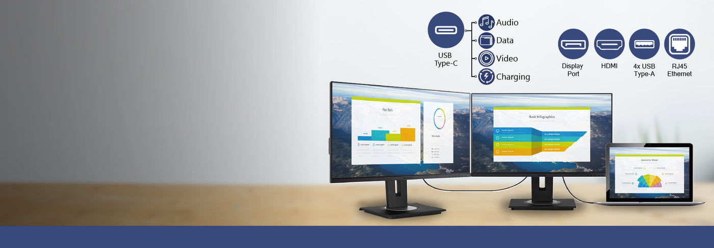ViewSonic Store Singapore - 24" (VG2456) USB-C Docking monitior with daisy-chain for a wider setup, and pan-tilt-rotate for maximum comfort and ease of use - Buy now