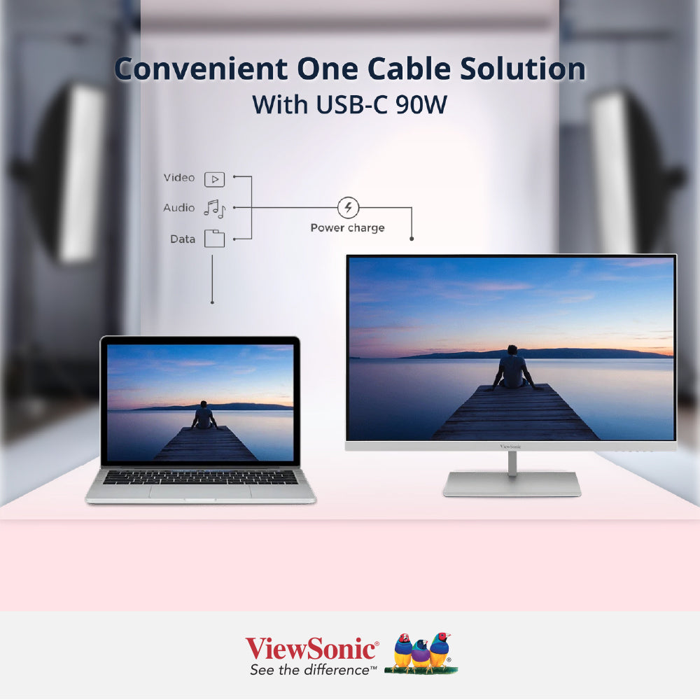 VIEWSONIC VP2766-2K-W 27" 120Hz 2K QHD Pantone Validated Monitor with USB-C