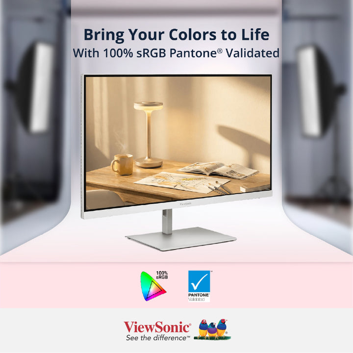 VIEWSONIC VP2766-2K-W 27" 120Hz 2K QHD Pantone Validated Monitor with USB-C