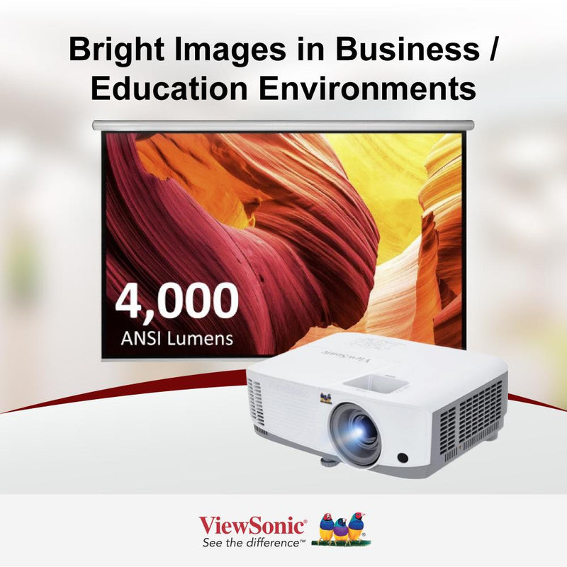 ViewSonic PG707W 4,000 ANSI Lumens WXGA Business Projector 1280 x 800