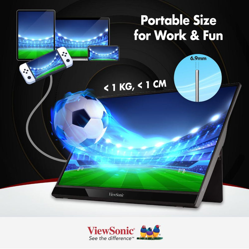 ViewSonic VG1655 16" Portable Monitor - 1080p , USB C w/60W, mini HDMI