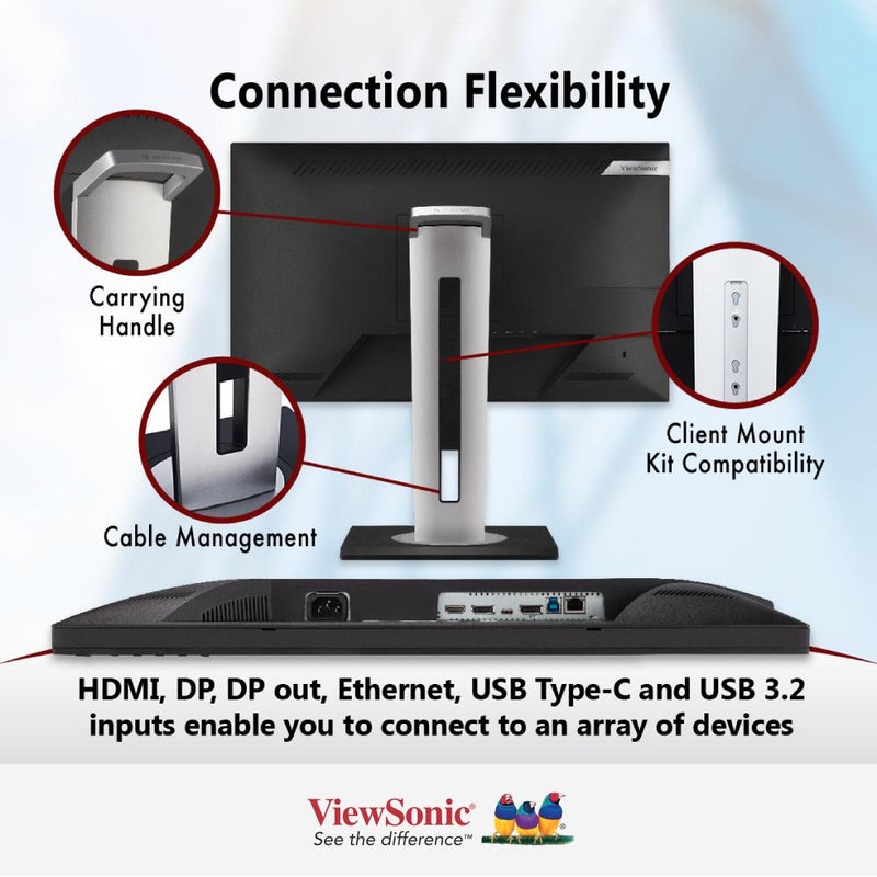 ViewSonic VG2456 24" Docking Monitor - 1920 x 1080, USB-C, Ethernet