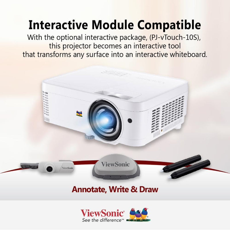 ViewSonic PS600W 3,700 Lumens WXGA Education Projector - 1280 x 800