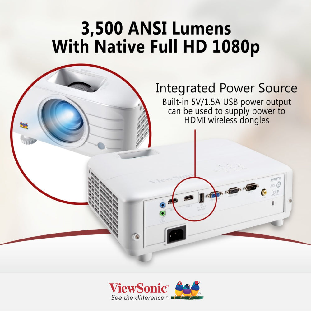 ViewSonic PX701HDH 3,500 ANSI Lumens Projector 1920 x 1080, HDMI, USB