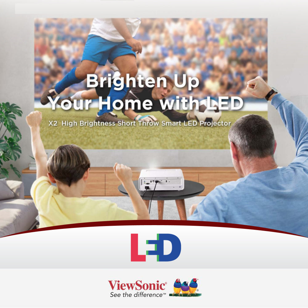 ViewSonic X2 3,100 LED Lumens Full HD Short Throw Smart LED Home Projector